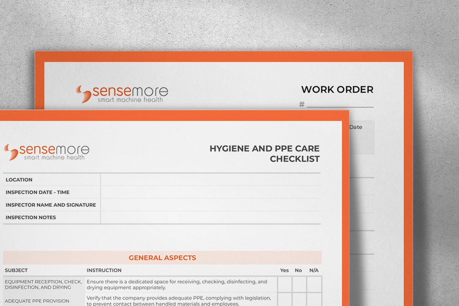 Sensemore Checklist Hygiene and PPE Care