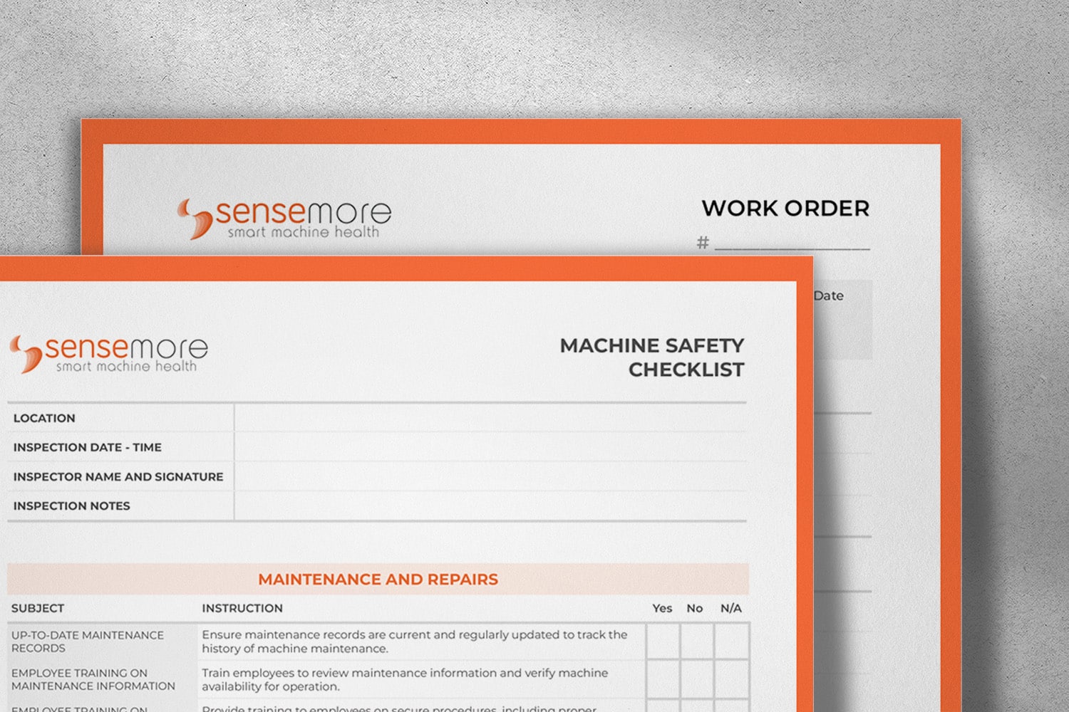 Sensemore Checklist Machine Safety