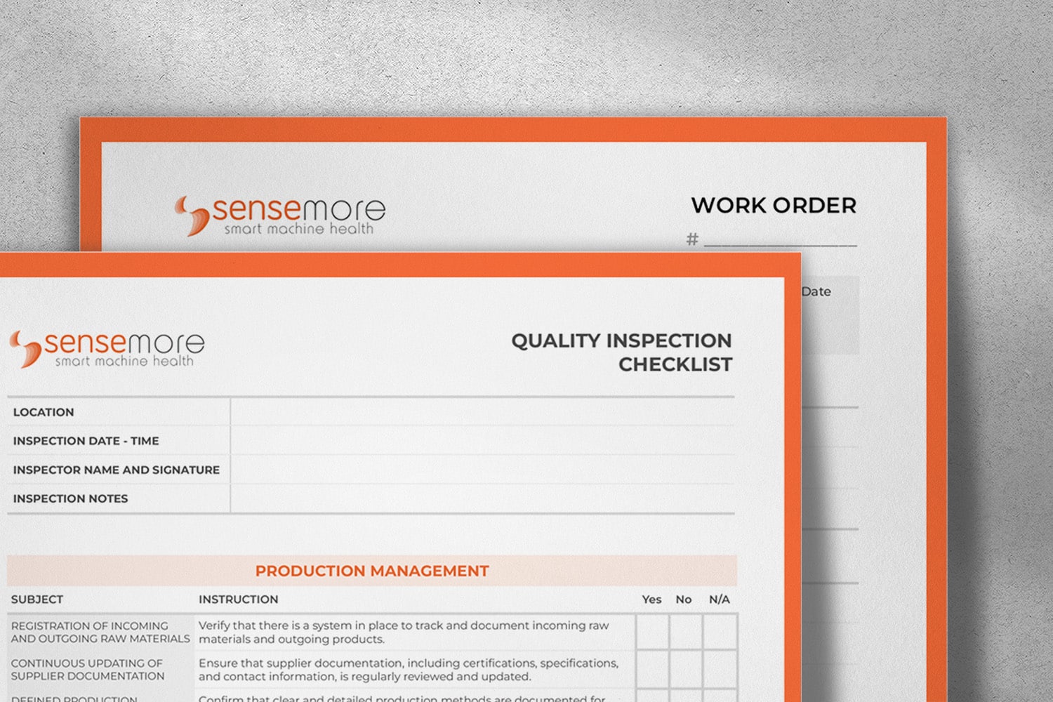 Sensemore Checklist Quality Inspection